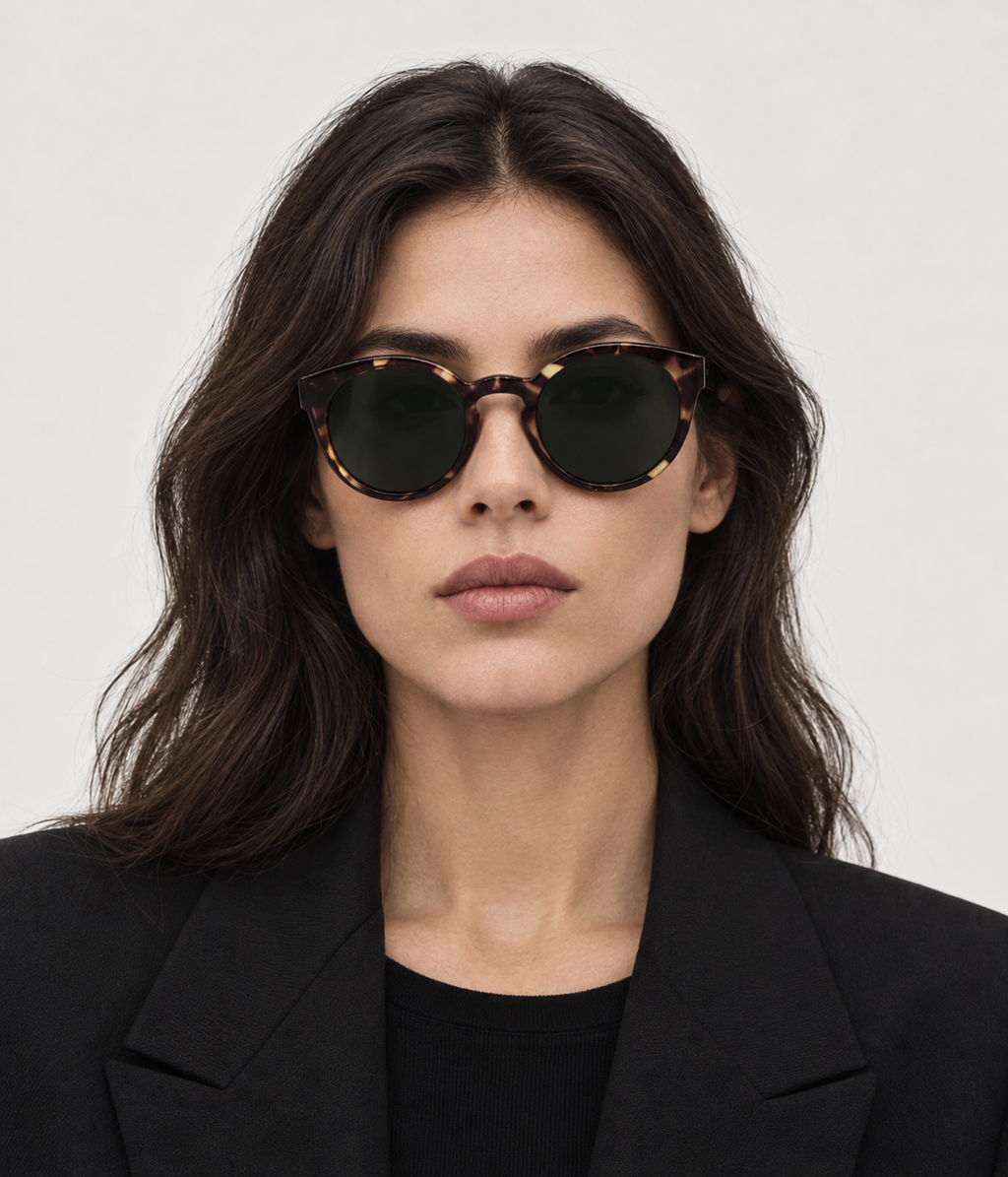 Retro Round Acetate Sunglasses