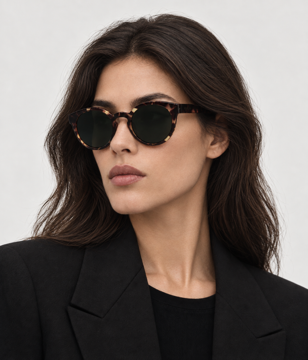 Retro Round Acetate Sunglasses
