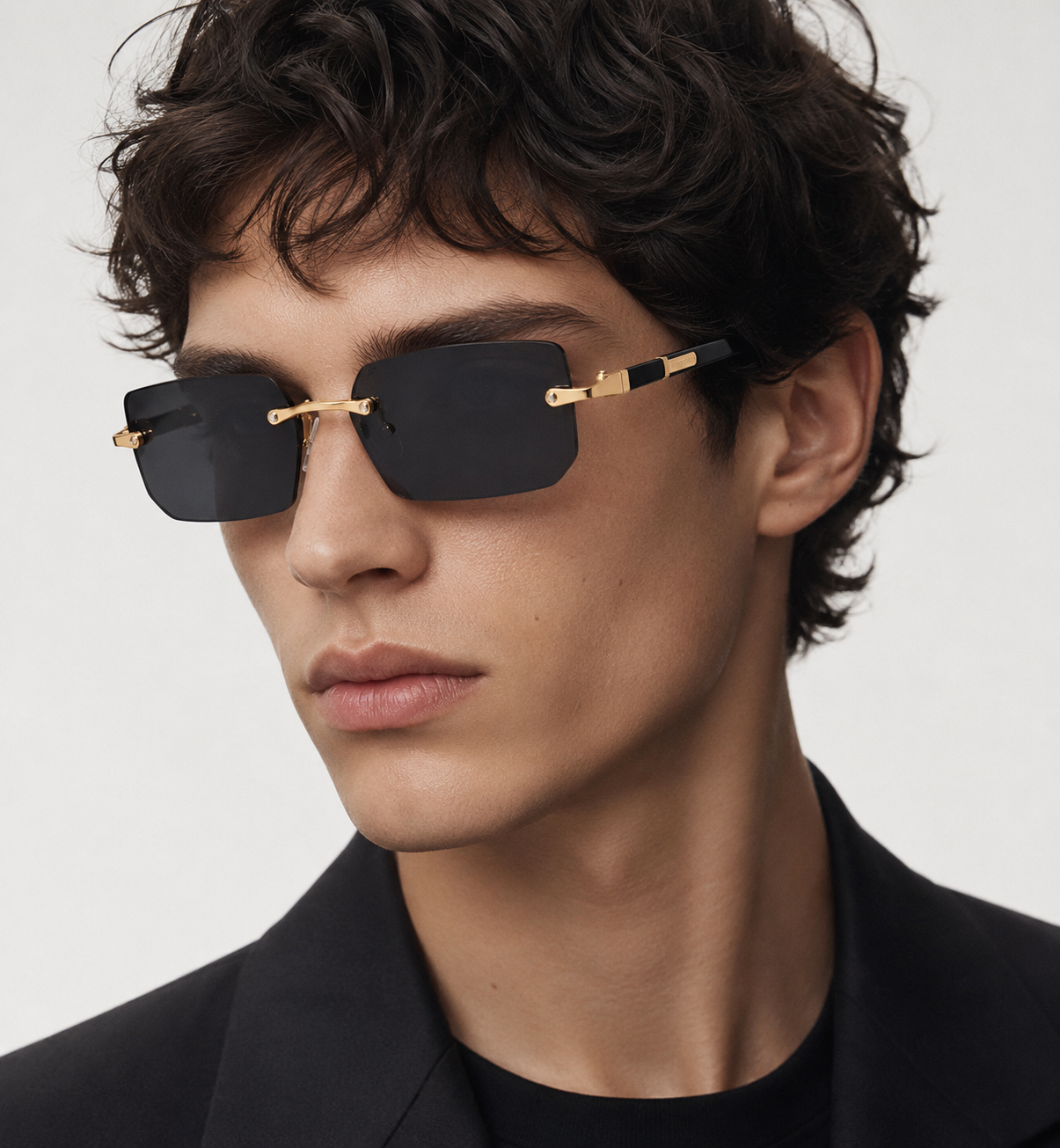 Randlose rechteckige Sonnenbrille