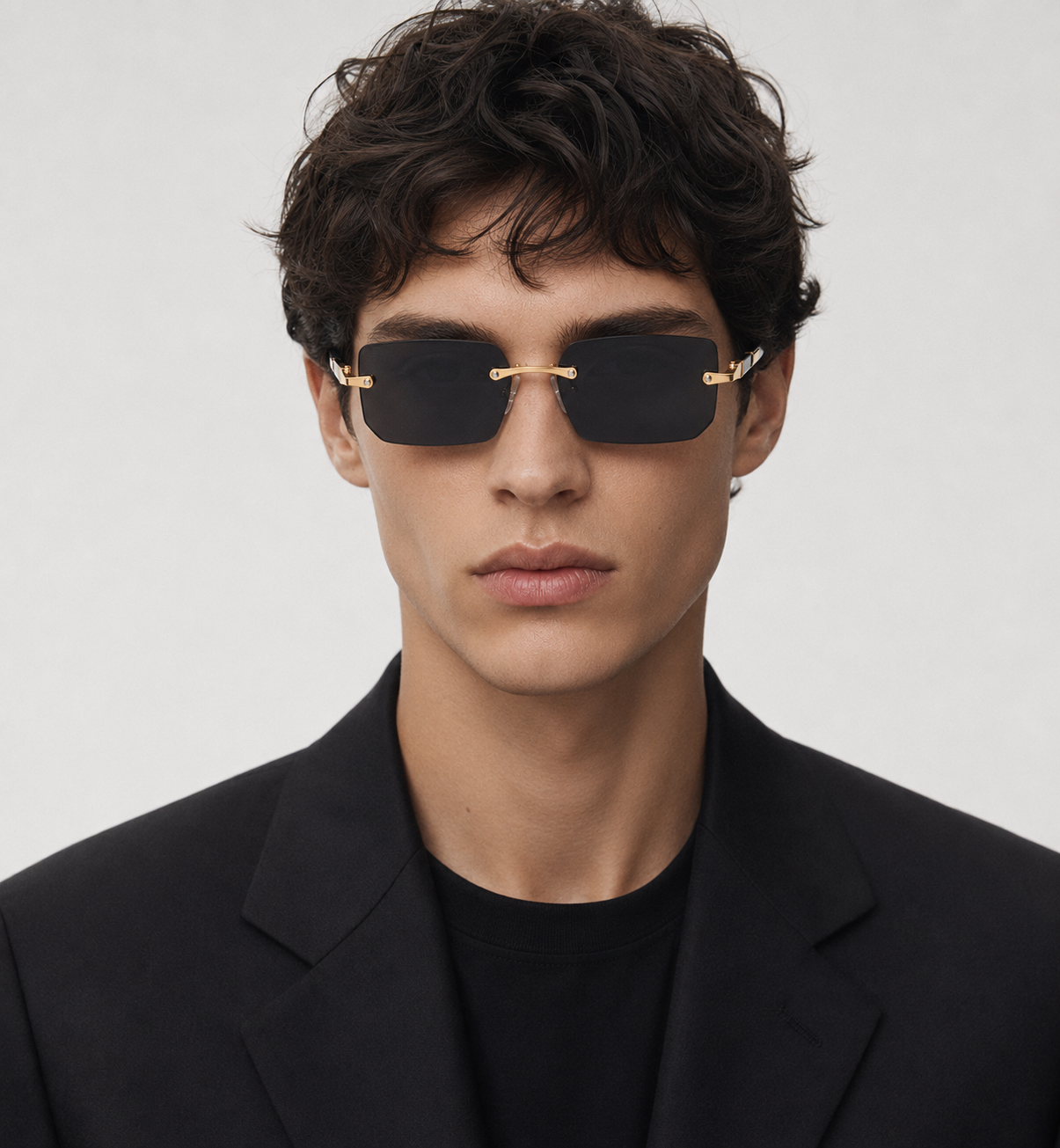 Randlose rechteckige Sonnenbrille