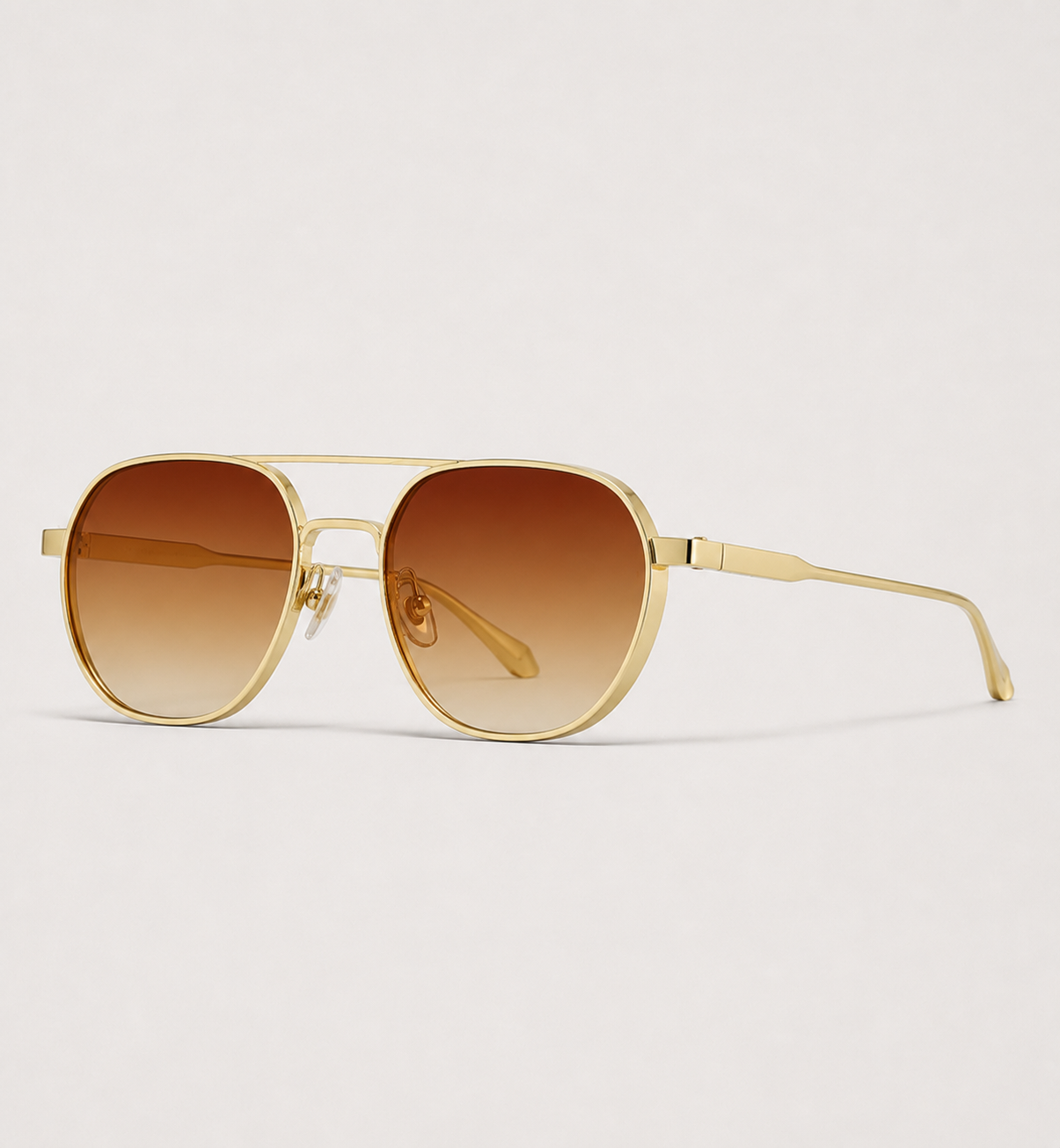 Aviator Double-Bridge Sunglasses - Gold / Brown Gradient
