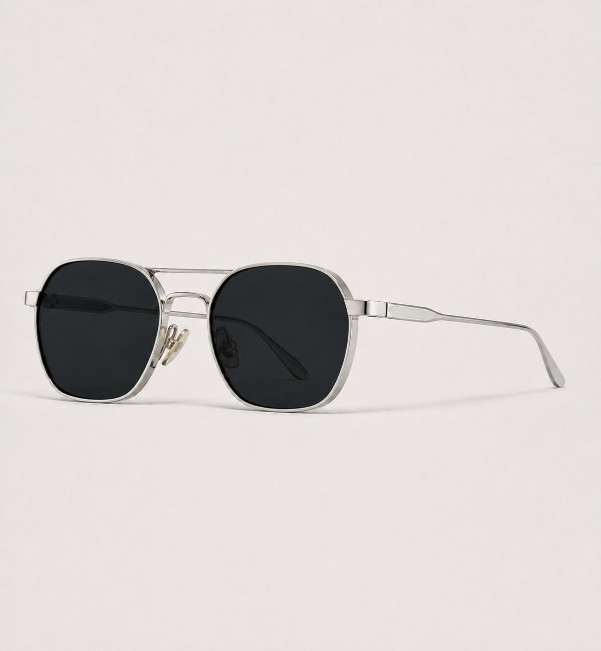 Aviator Double-Bridge Sunglasses - Silver / Black