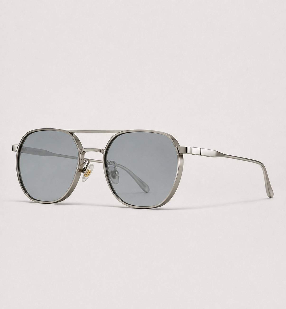 Aviator Double-Bridge Sunglasses - Silver / Grey