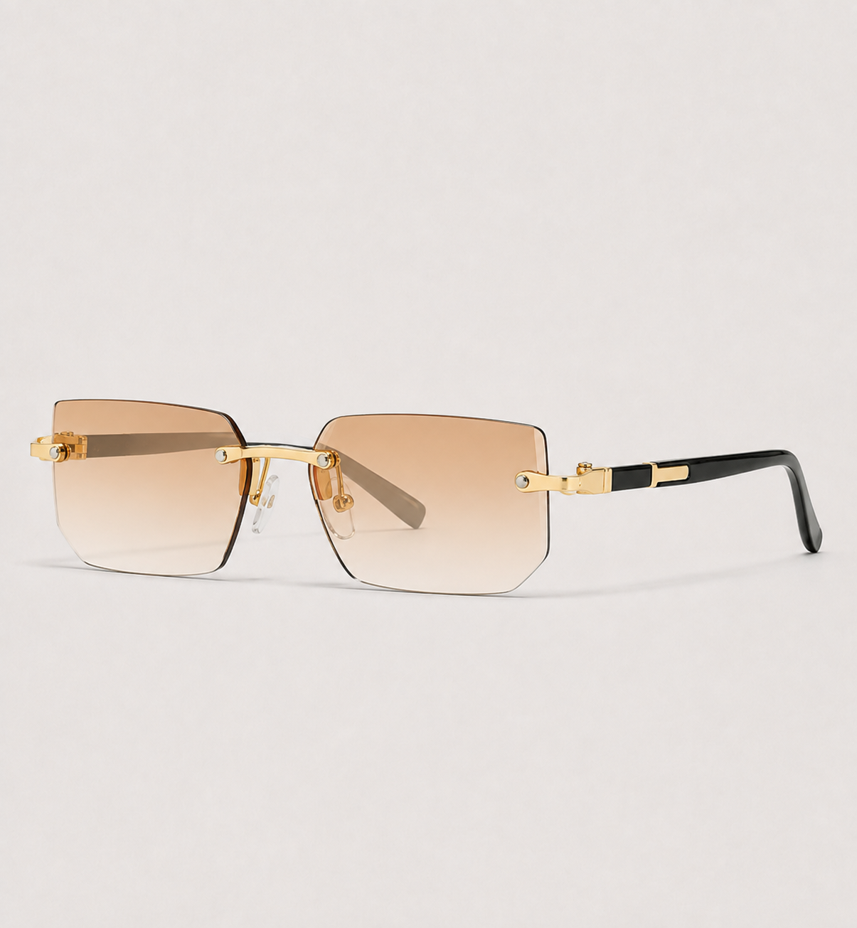 Rimless Rectangle Sunglasses - Brown Gradient