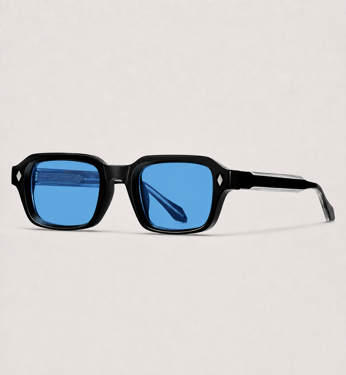 Vintage Rectangle Sunglasses - Black / Blue Lens