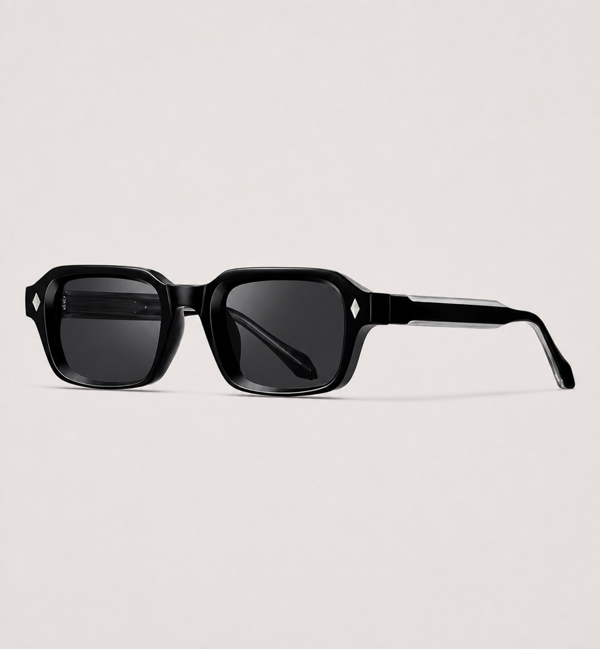 Vintage Rectangle Sunglasses - Black / Smoke