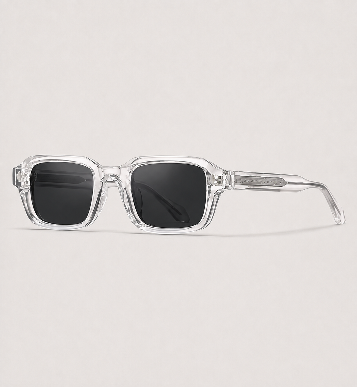 Vintage Rectangle Sunglasses - Clear / Smoke