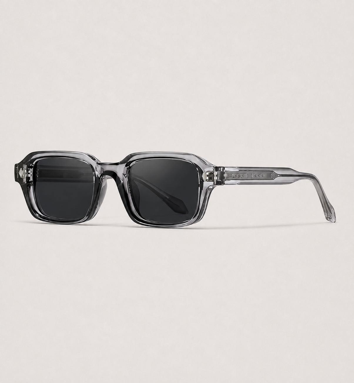 Vintage Rectangle Sunglasses - Grey Crystal / Smoke