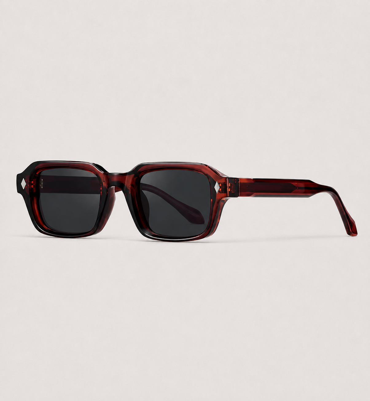 Vintage Rectangle Sunglasses - Wine / Smoke